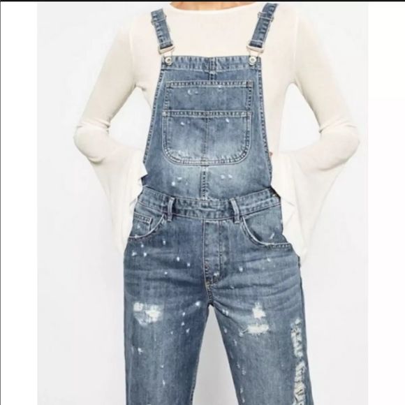 Zara Pants - ZARA Distressed Trafaluc Overalls XS